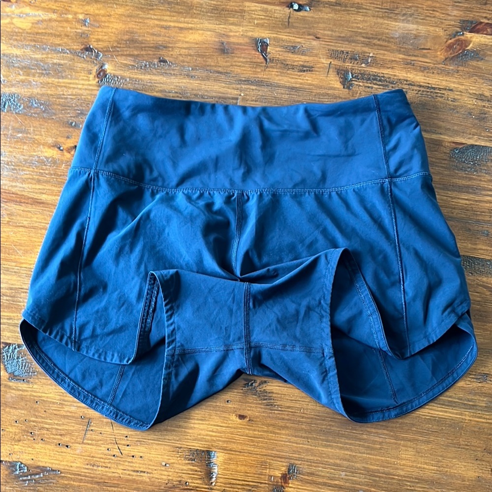Lululemon Athletica Blue Athletic Shorts with Curved Hem